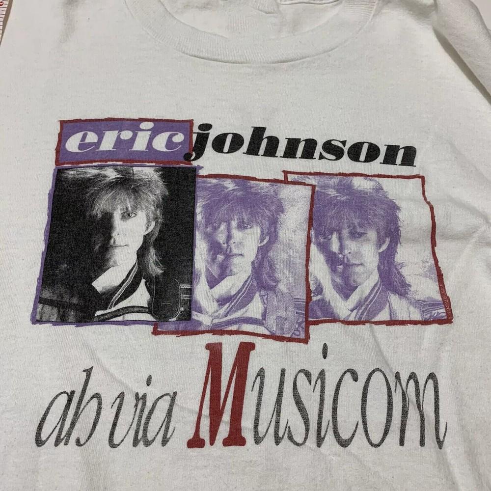 Eric Johnson Vintage Shirt Ah Via Musicom Blues White All Size Shirt FA635.webp Unisex T-Shirt