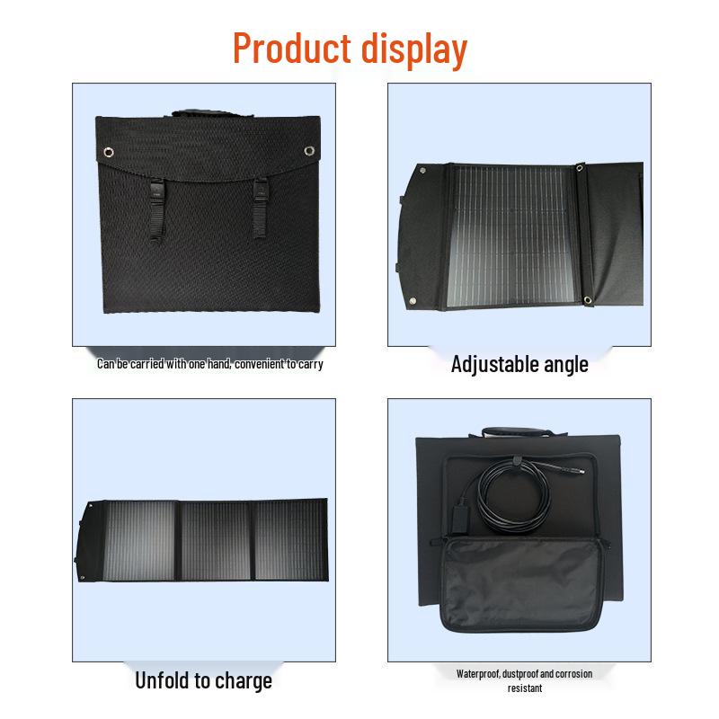 100W Foldable Solar Panel Compatible with 500W Outdoor Power Supply for Power Outages.