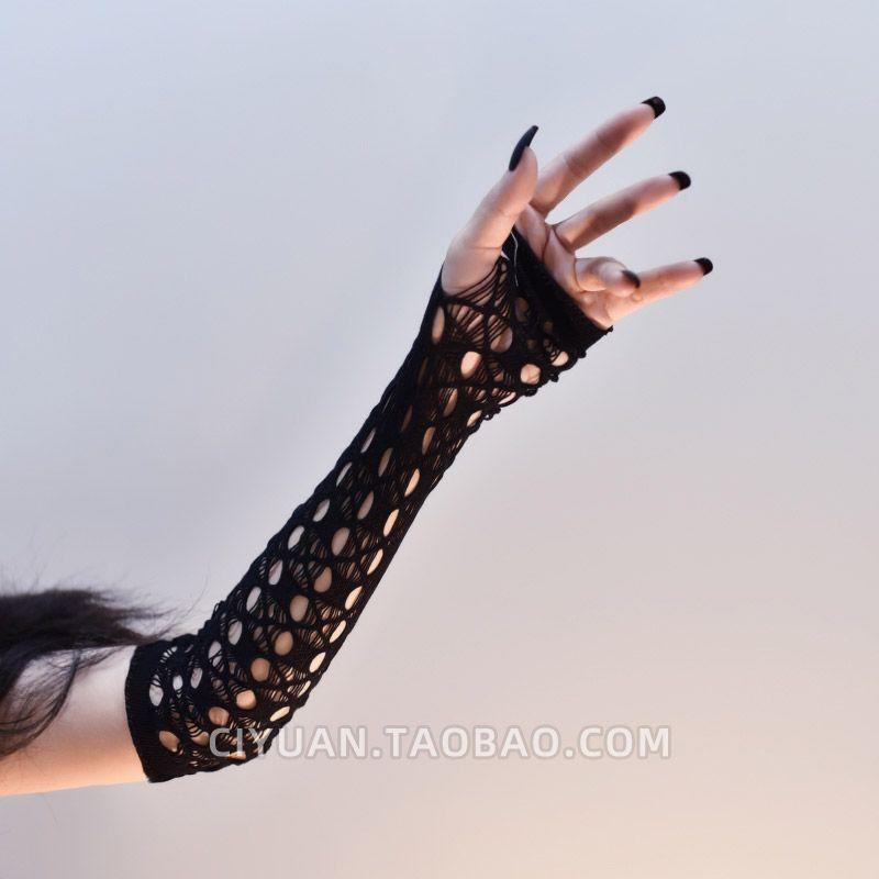 

Сайбо Панк Готика Сетка Длинная Лолита Black