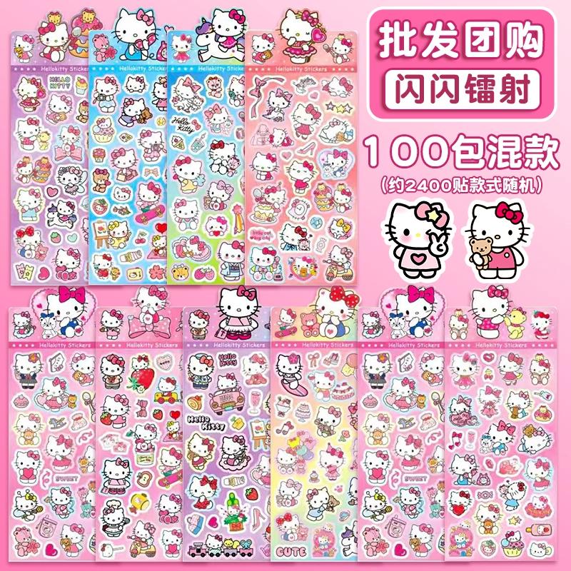 10/20pcs Sticker Cute Kitty Sticker Laser Cartoon Girl Kids Gifts Decals Hand Account Stationery Wholesale Toy Hot Selling