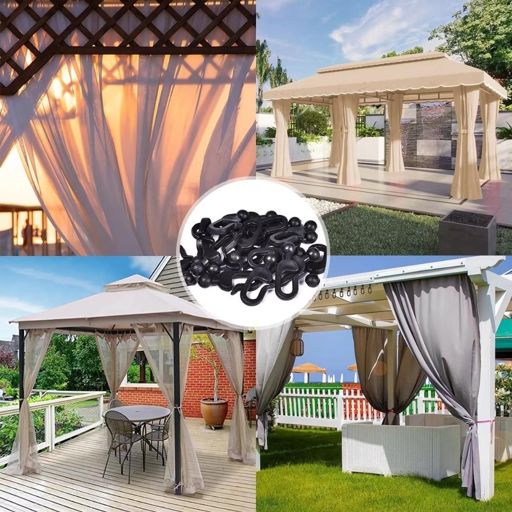 20pcs Plastic Mosquito Netting Rings Rustproof Hook Accessories Durability Curtain Hooks  Tent