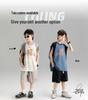 Color Block Boys' Korean Style Summer Sportswear Set - Loose Fit, Short Sleeve & Shorts, Medium/Large