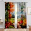 Landscape Oil Painting Decorative Curtain, 3D Printing Curtain, Studio Dormitory Bedroom Living Room, Easy To Wash and Maintain