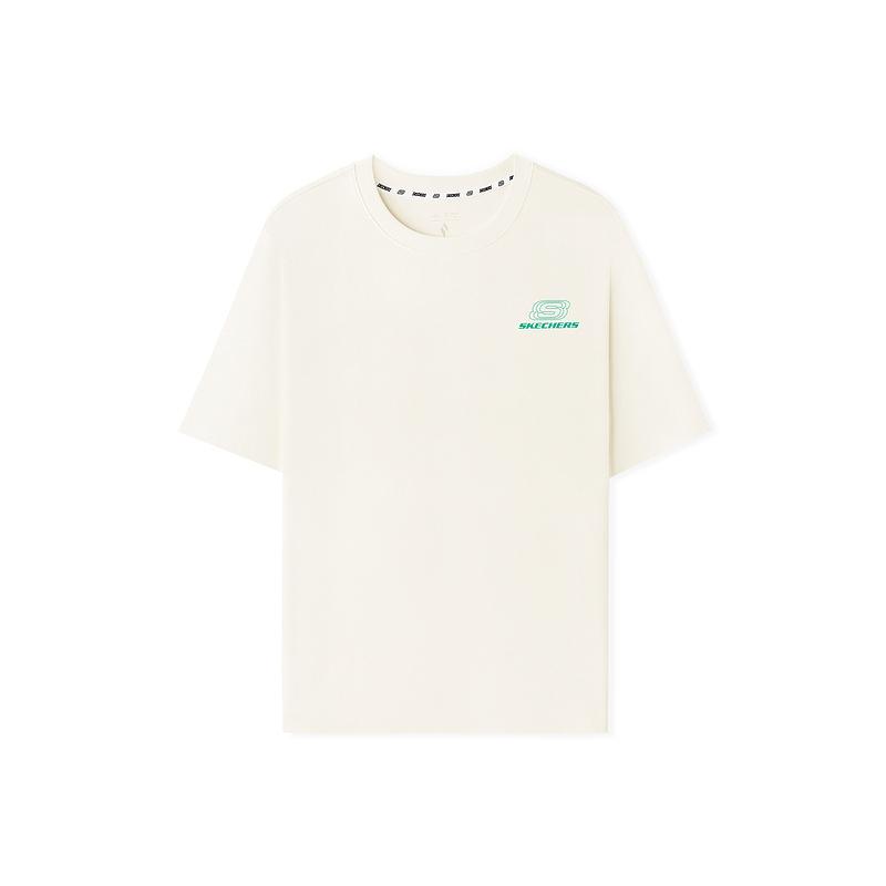 Skechers Solid Color Breathable Round Neck Pullover Comfortable T-Shirt Unisex tops L226U080-0074 M