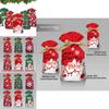 Christmas Gift Bag With Drawstring Ribbon Santa Print For Holiday Packaging