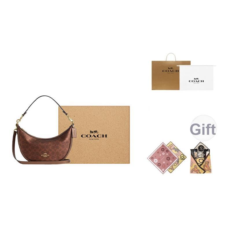 Coach Aria 26 Silver Accessories Pearl Print Faux Leather And Cowhide Medium Shoulder Bag Women Shoulder Bag Copper CCL27-IMYGQ