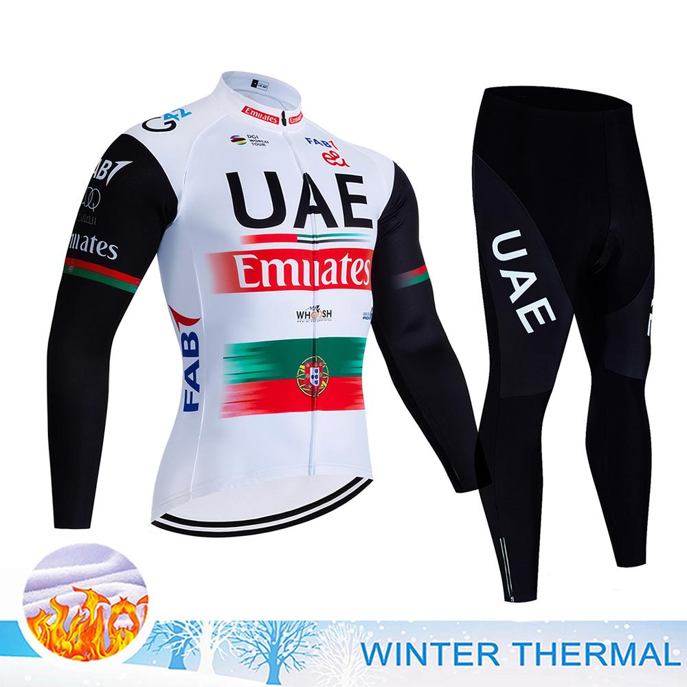2026 UAE Men's Cycling Clothing Men Winter Man Cycling Set Maillot Mtb Man Clothes Sets Riding Suit Set Road Bike Wear Bib Shorts