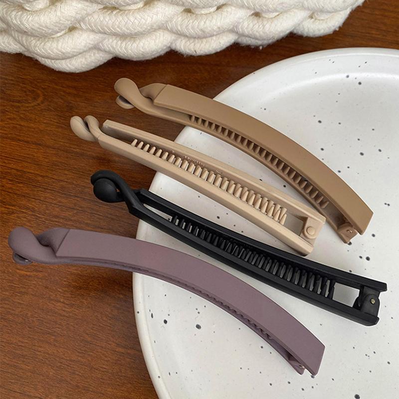 Versatile Frosted Banana Clips Elegant Ponytail Hairpin Simple Traceless Barrettes For Women Girls Fashion Hair Accessories Gift