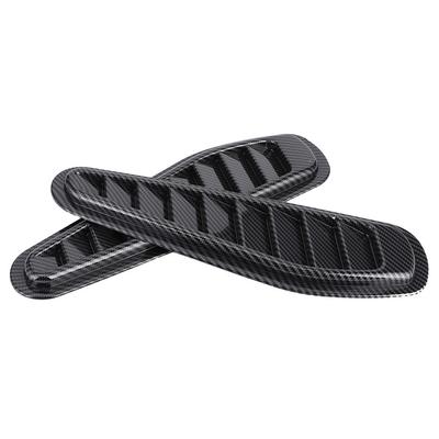 2 adet Karbon Fiber Stil Araba Hava Akışı Girişi Dekoratif Kepçe Kaput Havalandırması Kaput Kapağı Evrensel