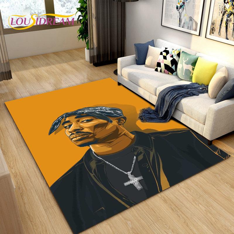 Legend Star Hip Hop Art Rapper Area Rug Large,Carpet Rug for Living Room Bedroom Sofa Doormat Decoration,Kids Non-slip Floor Mat
