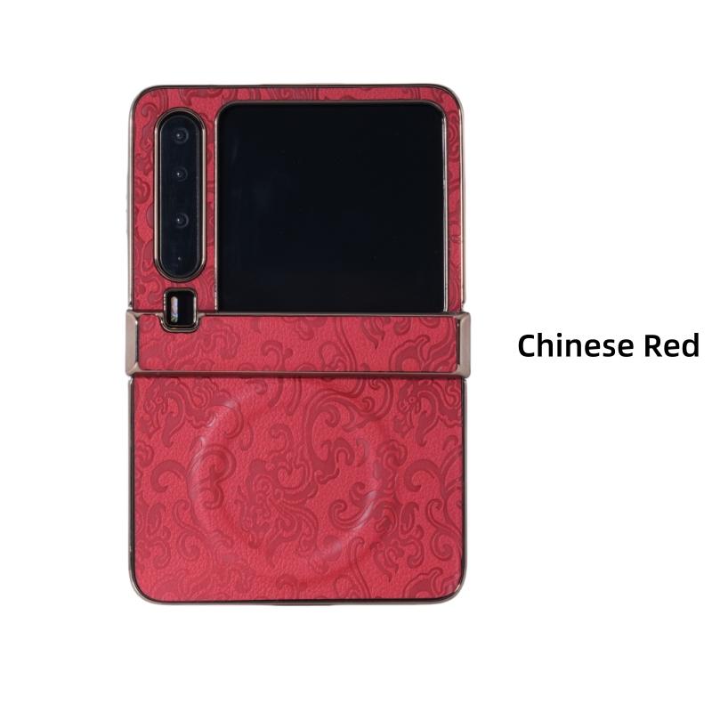 

For Huawei Pura X electroplated magnetic dragon textured leather anti-fingerprint anti-drop folding phone case For Pura X