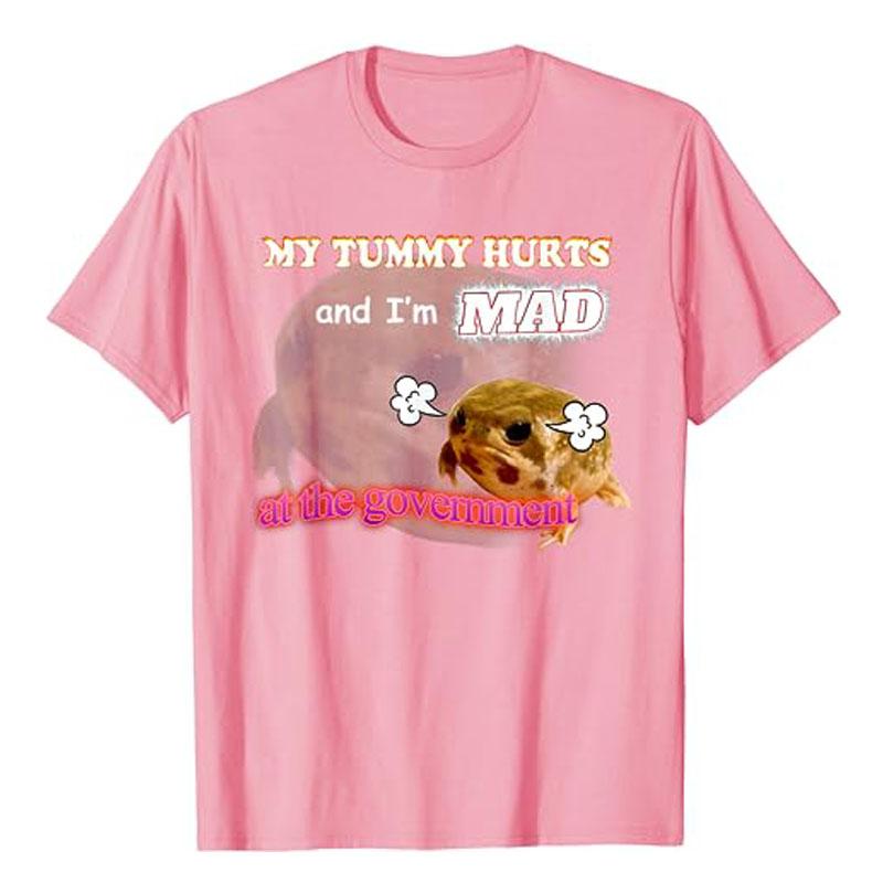 Mein Bauch tut weh und ich bin SAUER auf die Regierung Meme T-Shirt Humor Lustig Grumpy Frog IBS, Gastroösophagealer Reflux Grafik T-Shirt Tops