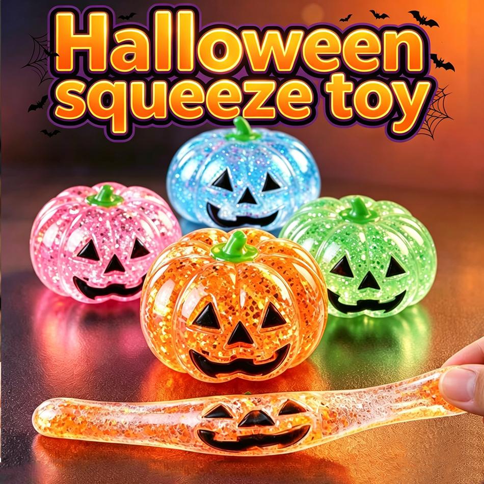 Halloween Pumpkin Maltose Stress Ball Squishies Toy Soft Stress Ball Squishy Slow Rebound Fidget Toy Stress Relief Relax Toys