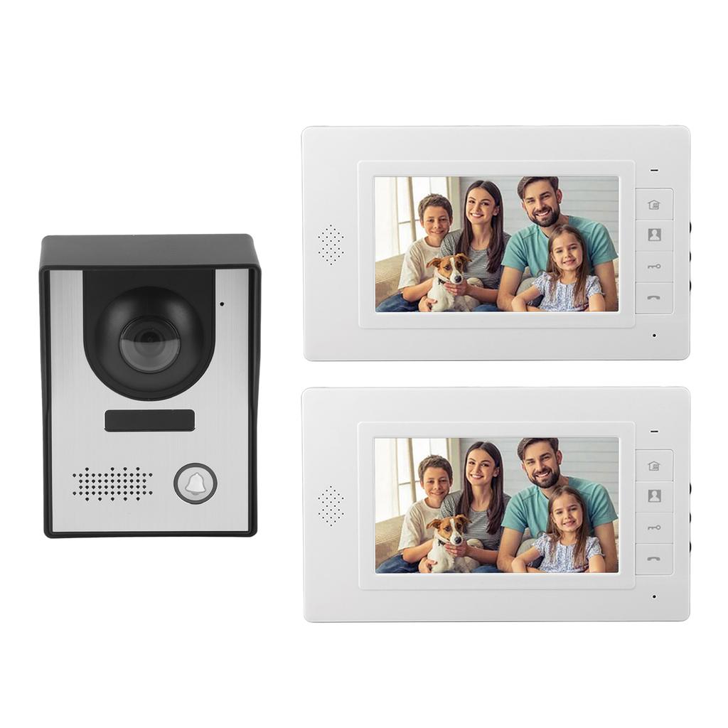 7in Wired Video Door Phone Kit Night Vision 2 Way Intercom Video Doorbell System for Apartment Villa