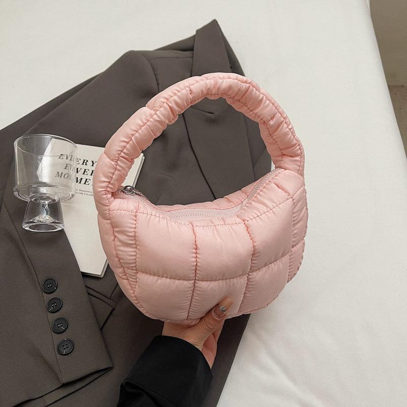 Mini cloud bag rhombus new simple down bag handbag mini small bag mobile phone bag