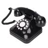 Retro Telephone Classic Button Dial Decorated Corded Landline Phone for Home Office Business Black