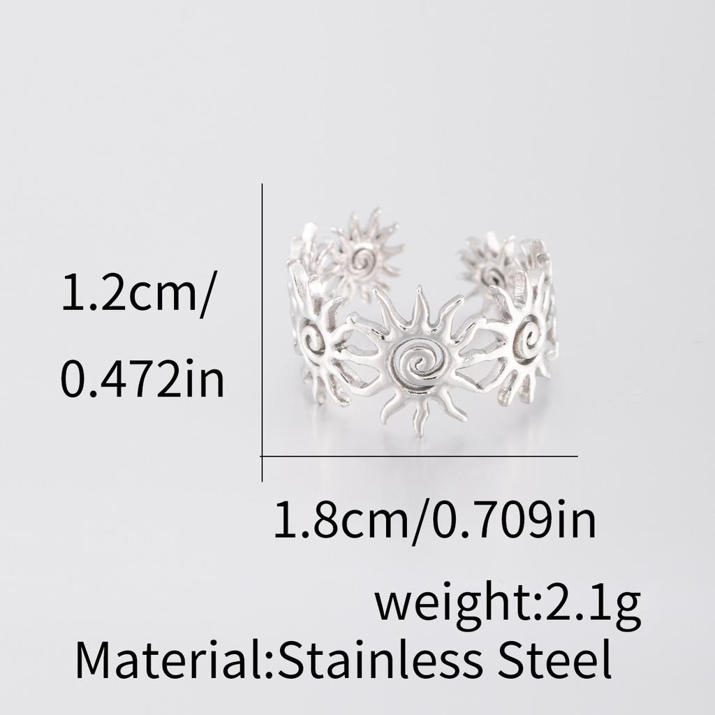 1Pcs Female Stainless Steel Open Ring, Geometric Ring, Exaggerated Accessory Ring