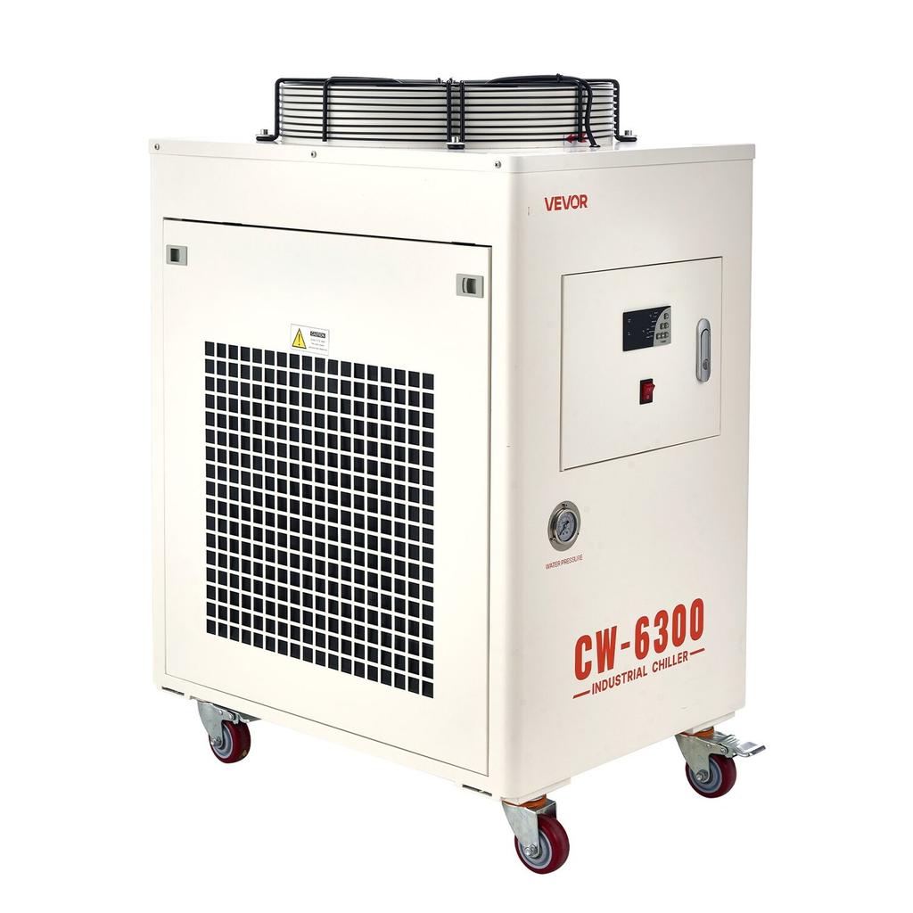 Refrigeratore d'acqua industriale, 8000 W, Sistema di raffreddamento refrigeratore d'acqua industriale con compressore, Portata massima 70 L/min, Capacità serbatoio 40 L, Refrigeratore per laser, per