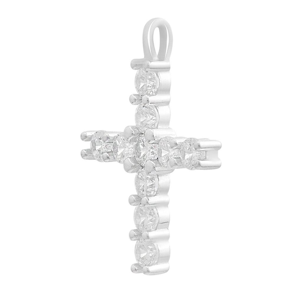 Серебряный крестик с фианитами (2191704)