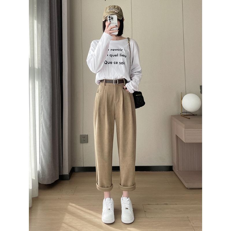 Black Harlan pants women's radish pants are thin, spring and summer thin, new high-waisted micro-nine-point dad pants