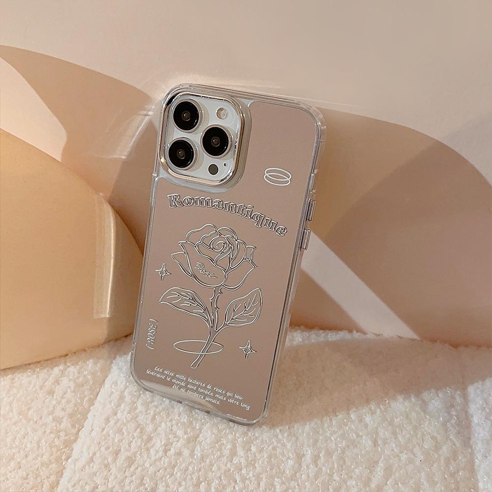 Mirror Silver Rose Case for iPhone 17 iPhone 17 Pro Max