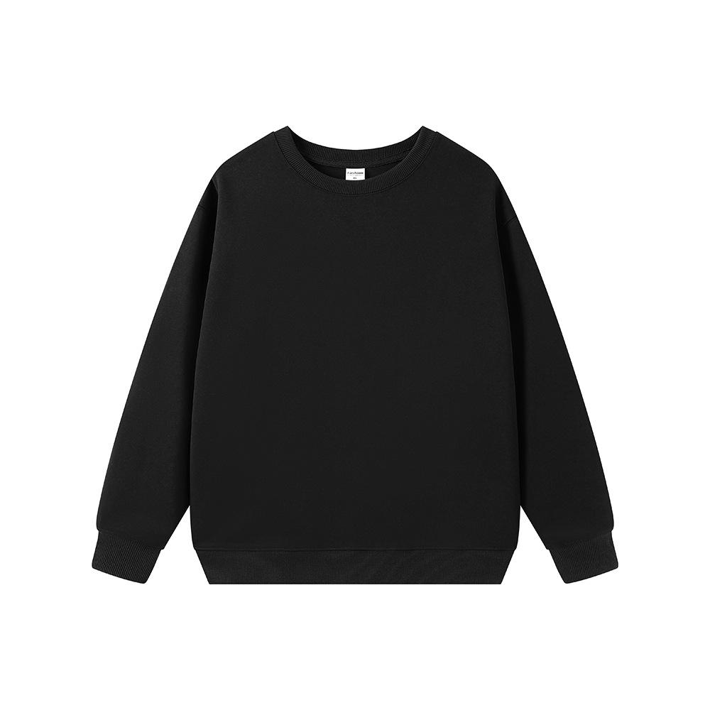 Fashionable 330g Oversized Casual Men's American Streetwear Solid Color Crew Neck Sweatshirt - Men's Fall Winter Basic Sweatshirt