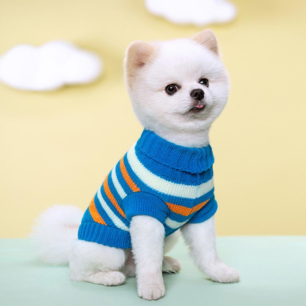 Sweet Wool Knitted Pet Dog Clothing Multi-color Puppy Dog Pullover Cute Fashion Pet Color-block Knitted Sweater Pet Supply