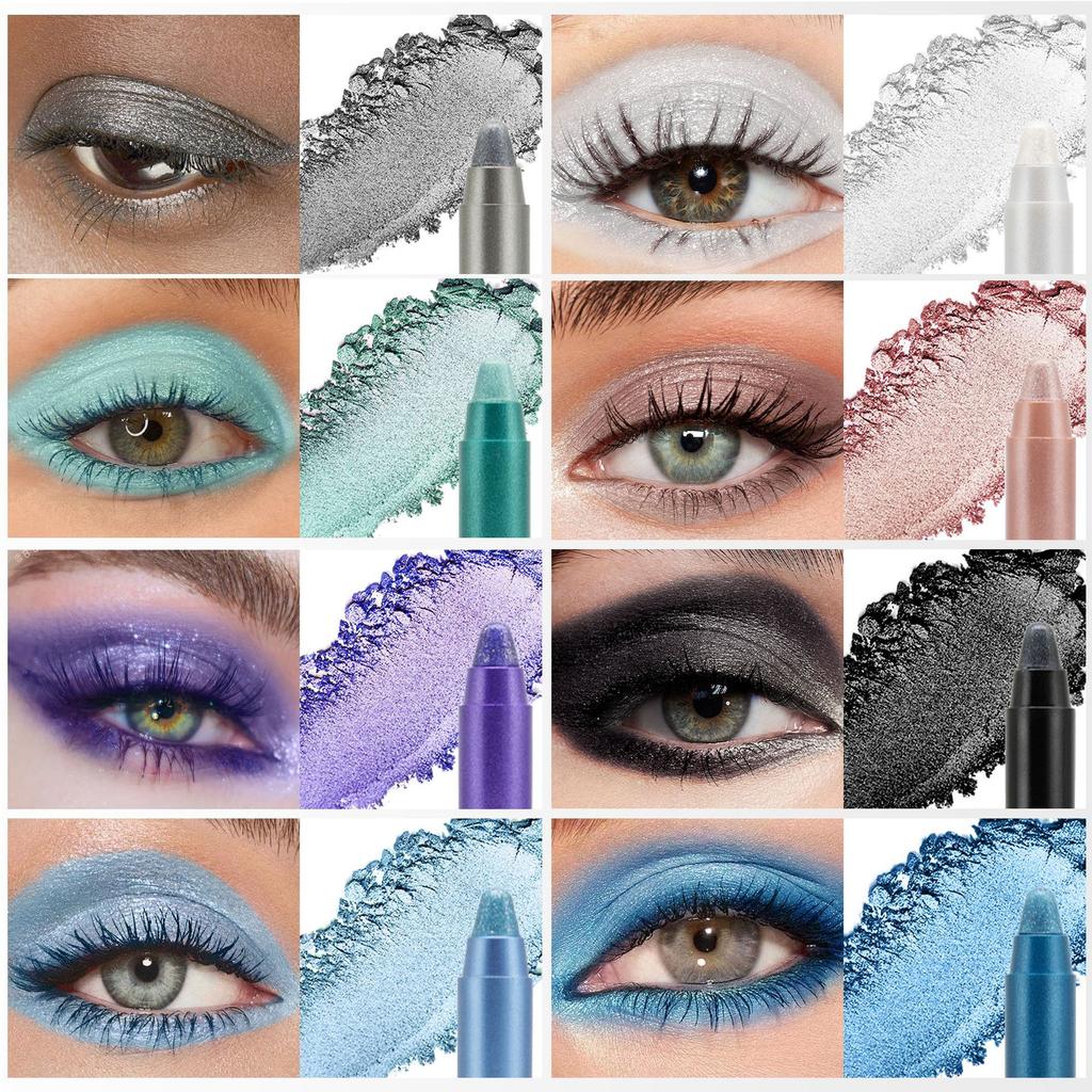 Rosafarbener Pearly Diamond Highlighter Pen mit Bleistiftspitzer, glänzender Lidschatten-Eyeliner-Stift, sanft aufhellender Eyeliner-Stift
