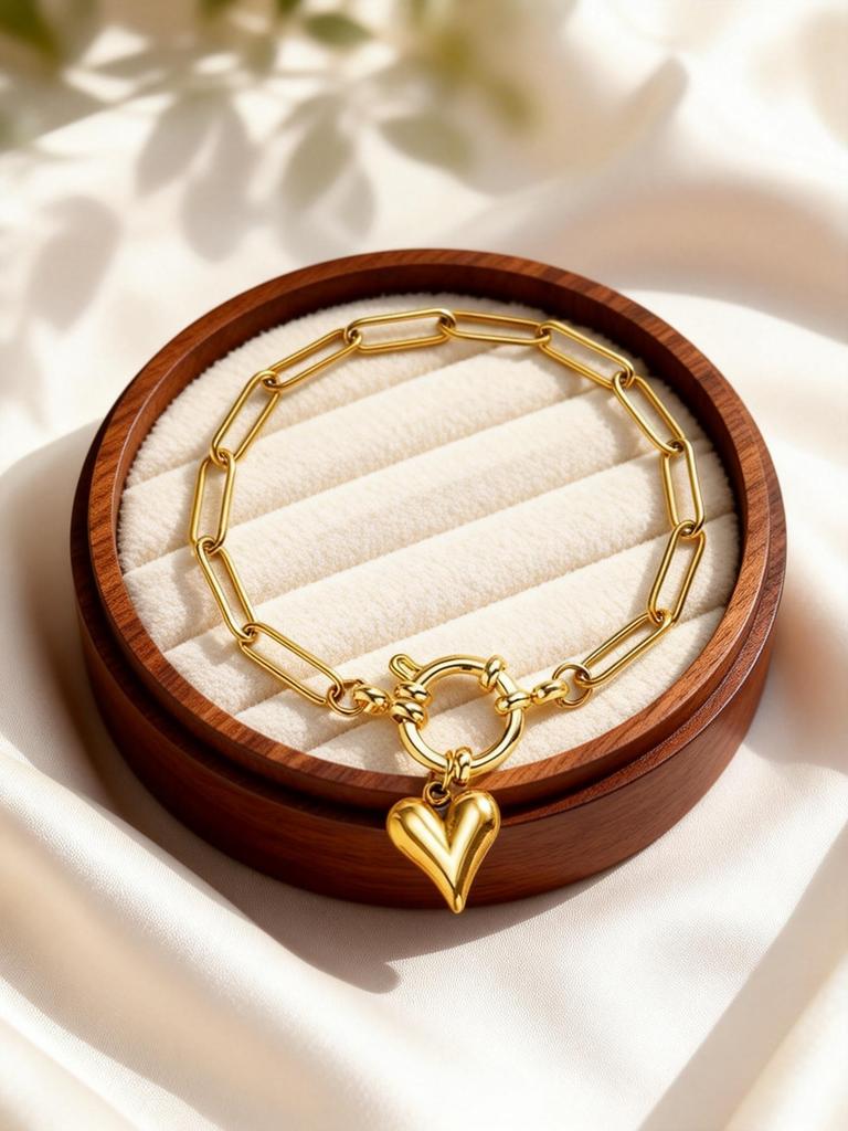 Women's Love Chain Bracelet Stainless Steel Bubble Buckle Bracelets Fashion Heart Accessories Bracelet Mother's Day Gift