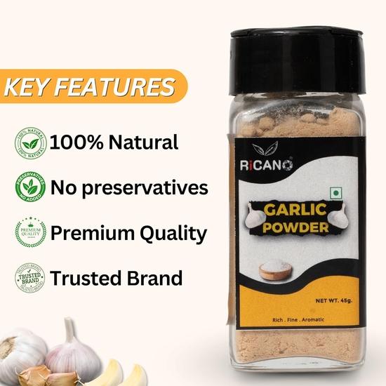 Ricano Garlic Powder 45g, Pizza Mix 45g & Peri Peri 50g Combo (3-Pack) | Spice Set  | Ideal for Grilling, Seasoning, Cooking & Toppings