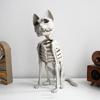 Kostra Kočky Halloweenská Dekorace Strašidelná Sedící Kostra Kočky Figurka Plastové Zvířecí Kosti s Pohyblivými Klouby pro Hřbitovní Scénu Strašidelné Domy