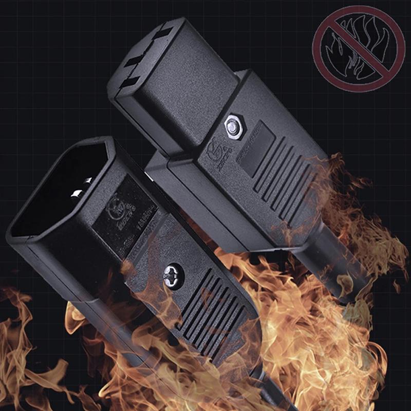 16A 250V Negru Iec Conector Mufă Cablu Drept C13 C14 Mufă Mamă Tată Conector de Alimentare Reconfigurabil Soclu AC cu 3 Pini