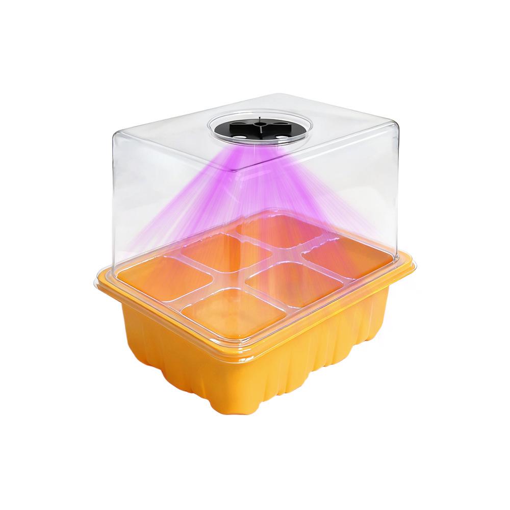 6/12-Hole LED Seedling Box: Adjustable, Breathable, Heat-Insulating, Large Capacity Sowing & Cuttings Tray.