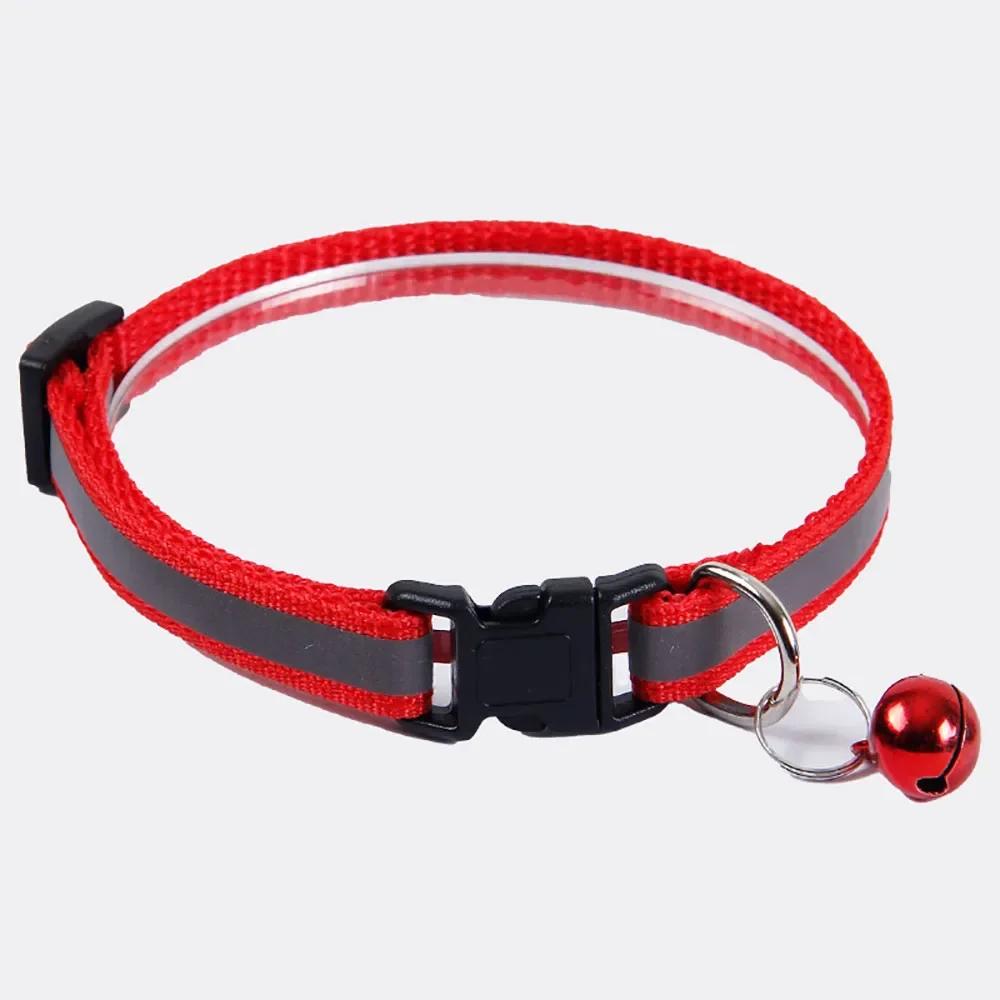 Cute Dog Cat Collar Cat Necklace Adjustable Reflective Colorful Bell Patch Collar Buckle Dog Collar Pet Items Dog Accessories