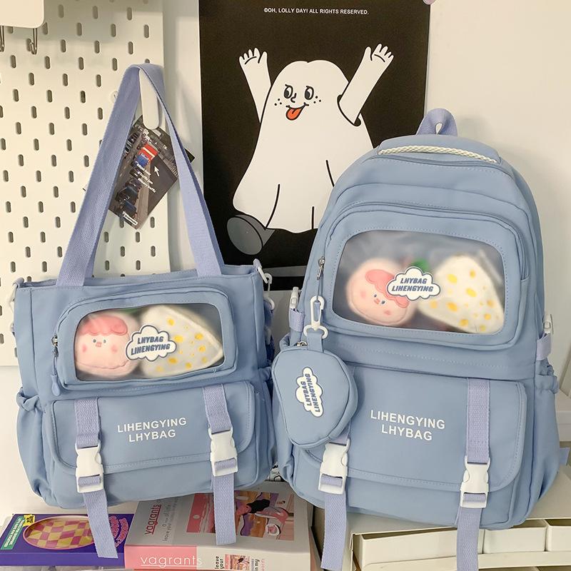 School Bag Children, Primary School Students, Girls, Junior High School Students, College Students, Large-capacity Two-piece Backpack,