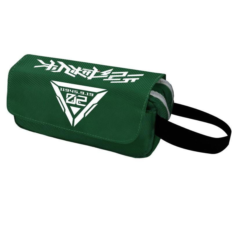 2B Anime Pencil Case Double Zipper Canvas Stationery Organizer Students School Supplies