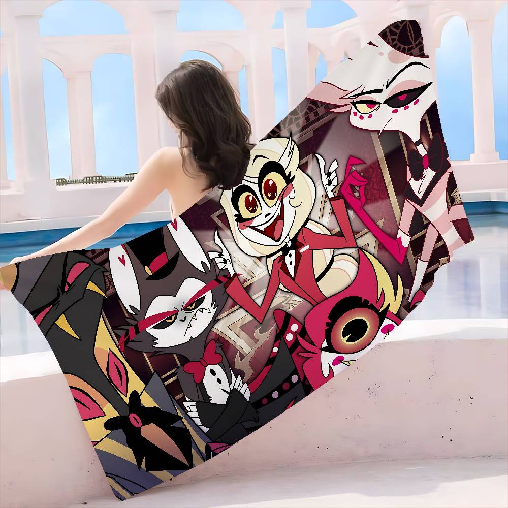 HazbinS H-Hotels Beach Towel Colorful Bath Towels For Girl Microfiber Quick Dry Sand Free Beach Yoga Spa Gym Pool