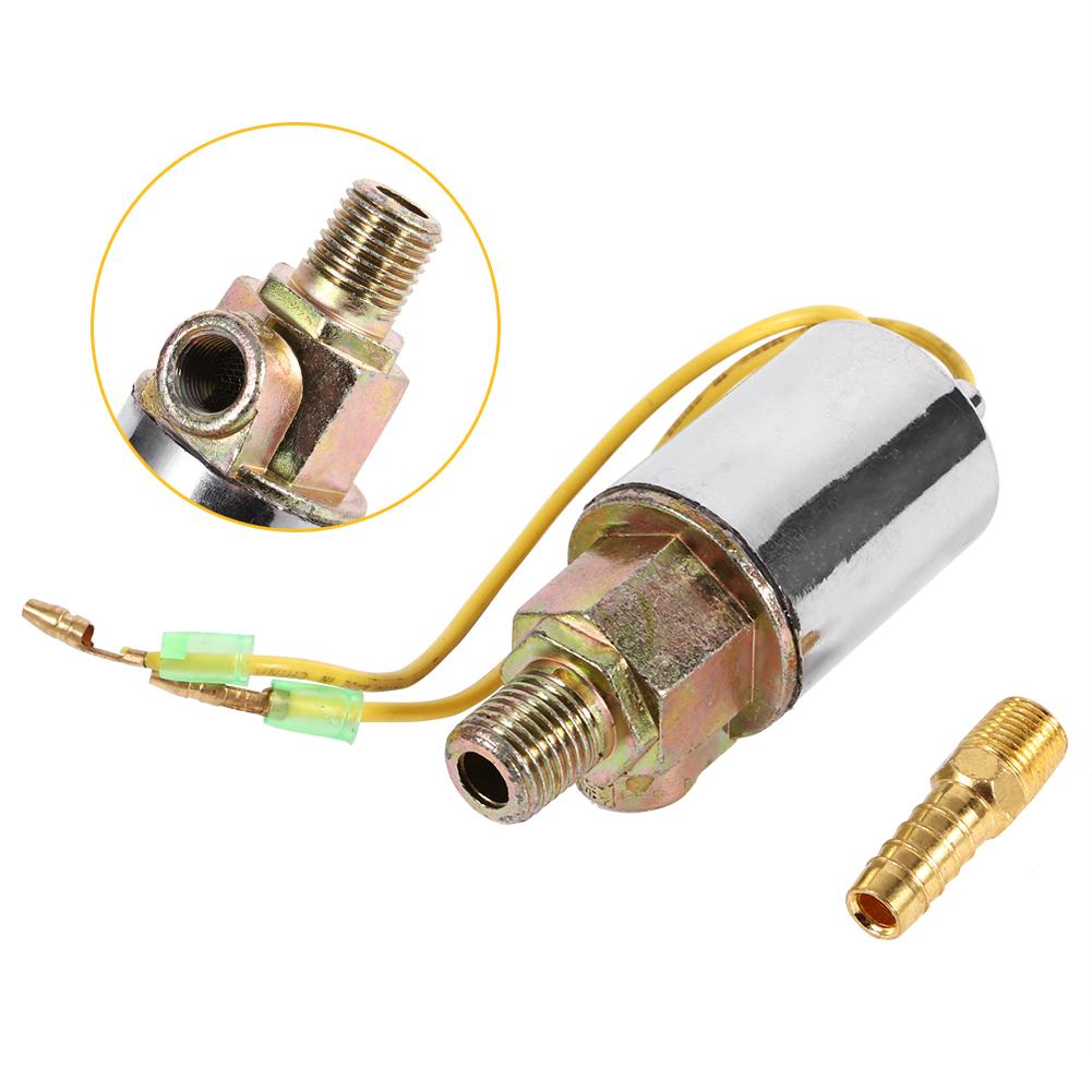 24V Electric Solenoid Valve Heavy Duty Horn Copper Zinc Alloy 1 Celsius 4 Inch NPT Male for Truck Systems Glossy Silver . X 3cm