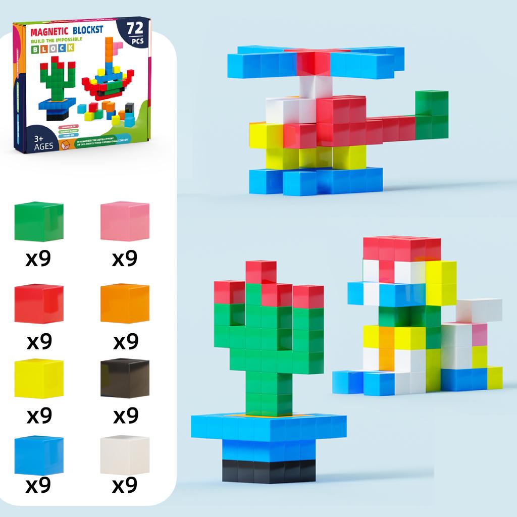 Non-Toxic Stacking Blocks Math Educational Toys For Child Montessori Magic Block Puzzle Toy Spatial Logical Thinking Training Game Rainbo