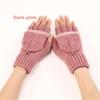 1 par de guantes de punto de lana cálidos para otoño e invierno para mujeres y niñas, guantes de medio dedo con tapa gruesa, manopla