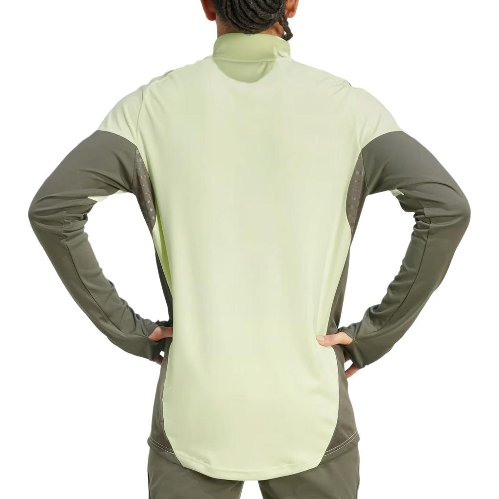 adidas Color Block Slim Fit Long Sleeve Soccer Shirt Men Tops Yellow Green JP3979