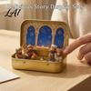 Religious Theme Table Decor Miniature Hanukkah Menorah Diorama Tin Box Pocket Scene Set with Figurines And Nativity Scenes Menorah Mini in A Box for