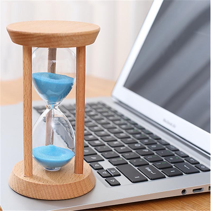 

Минутный круглый деревянный песочный таймер 10 синий