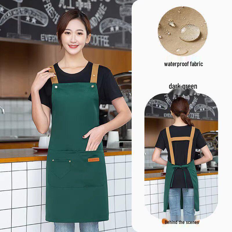 Custom Logo Waterproof Waist Apron for Milk Tea, Hot Pot, and Coffee Shop Staff