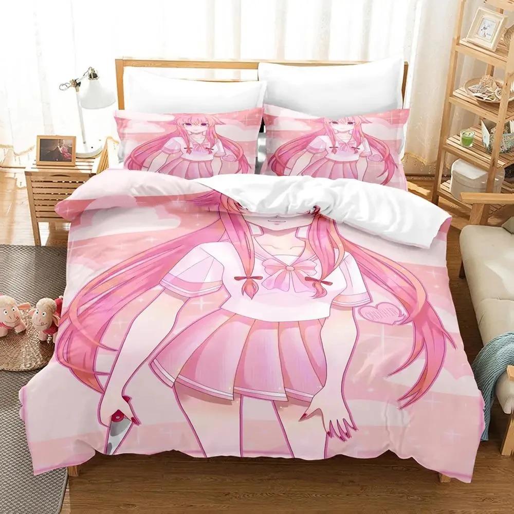 

Аниме Дневник Будущего Юно Гасай Комплект постельного белья для мальчиков и девочек Твин Queen Size Пододеяльник Наволочка Кровать Дети Взрослый Домашний Текстиль Текстиль 70x133cm 2pcs