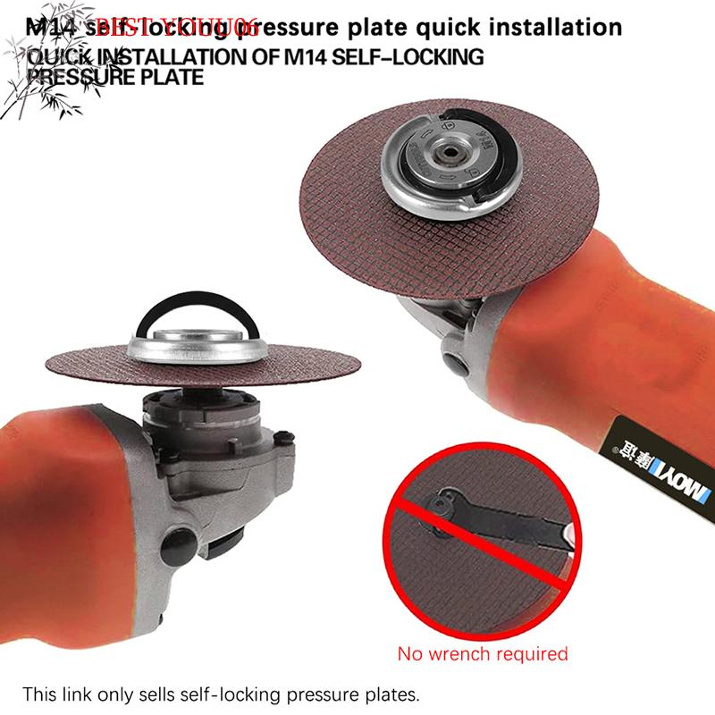 Hot M14 Thread Angle Grinder Self-Locking Pressing Plate Angle Grinder Pressing Plate Quick Release Flange Nut Power Chuck Tool