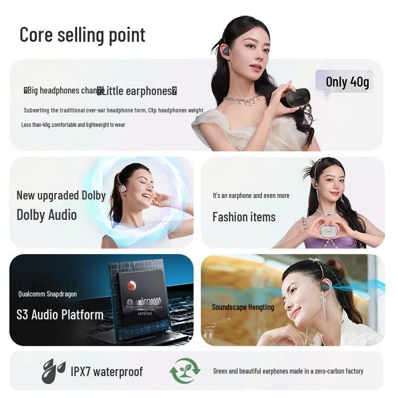 cleerClip Open-Ear Wireless Headphones