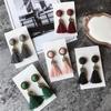 1Pair Bohemian Long Drop Vintage For Women Bright Brick  Flower Long Tassel Drop Earrings Dangle