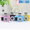 Simulation Camera Keychain with LED Light and Sound 5cm Beaded Chain Pendant for Night Visibility and Interactive Play
