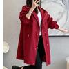 Autumn Ladies' Loose Windbreaker Coat Long Hooded Jacket